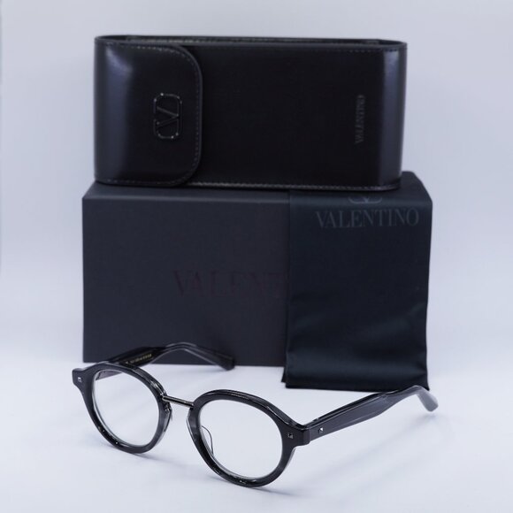 Valentino V-ESSENTIAL-IV VLX-132B Round Eyeglasses 46mm - Shiny Black - Picture 1 of 11